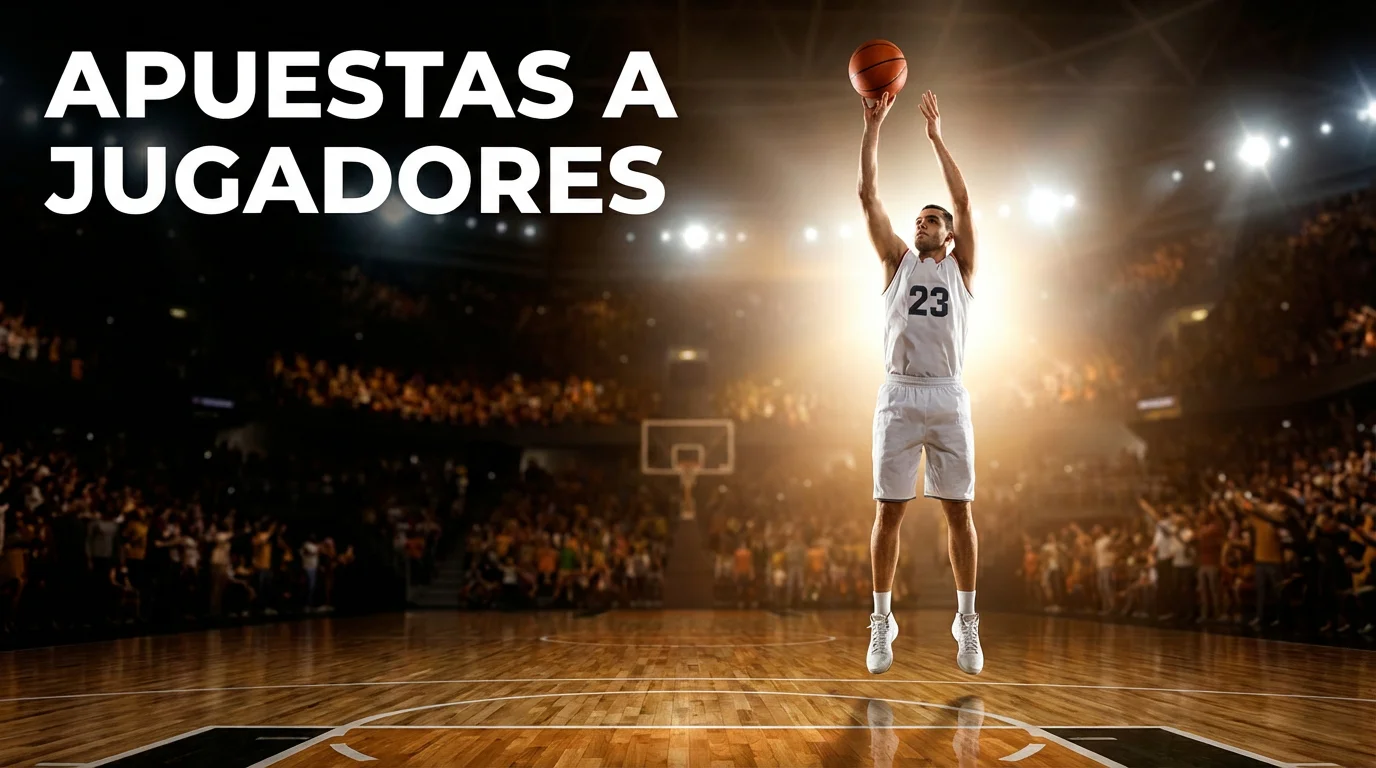 Apuestas a jugadores individuales en baloncesto — jugador NBA lanzando a canasta en primer plano